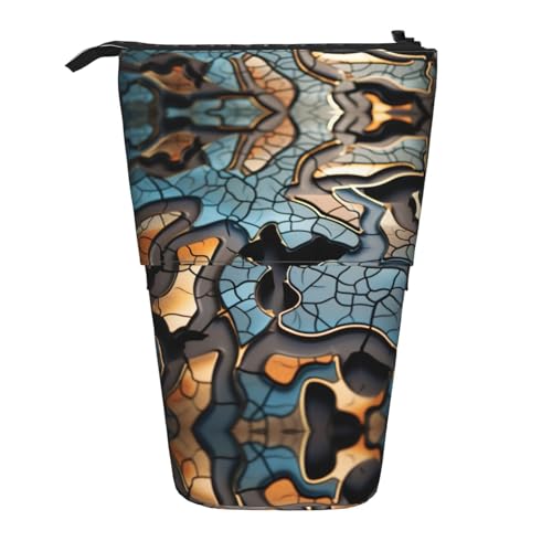 Vertikales einziehbares Federmäppchen mit Puzzle-Muster, Schreibwaren-Box, Erwachsenen-Büro-Organizer- von OUSXC