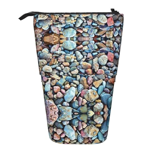 Vertikales einziehbares Federmäppchen mit Steinmuster, Schreibwaren-Box, für Erwachsene, Büro, Organizer-Box von OUSXC