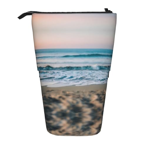 Vertikales einziehbares Federmäppchen mit Strand und Meer, Schreibwaren-Box, für Erwachsene, Büro, Organizer-Box von OUSXC