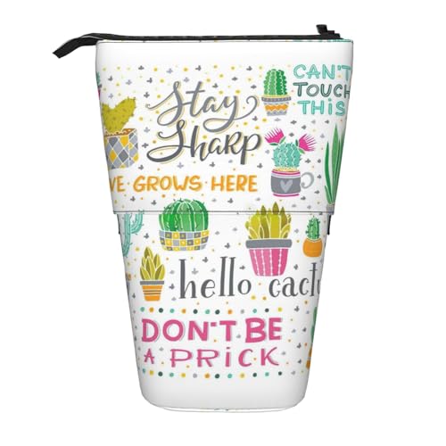 Vertikales einziehbares Federmäppchen mit Sukkulentenkaktus, Schreibwaren-Box, für Erwachsene, Büro, Organizer-Box von OUSXC