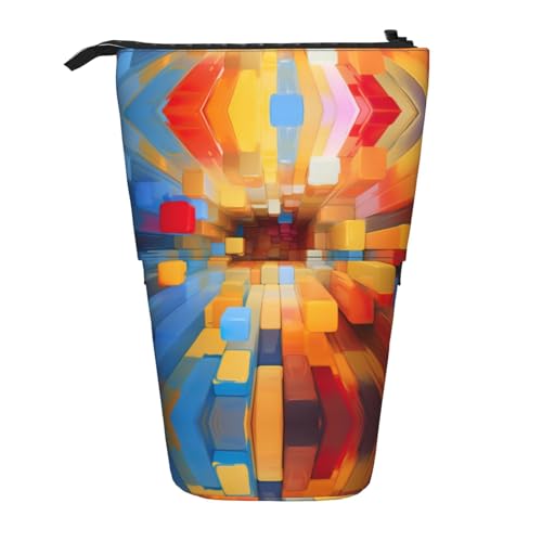 Vibrant Color Palette2 Vertikales einziehbares Federmäppchen, Schreibwaren-Box, Erwachsene, Büro, Organizer-Box von OUSXC