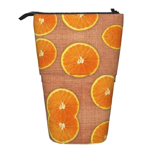 Zitronen und Orangen vertikales einziehbares Federmäppchen, Schreibwarenbox, Erwachsenen-Büro-Organizer-Box von OUSXC
