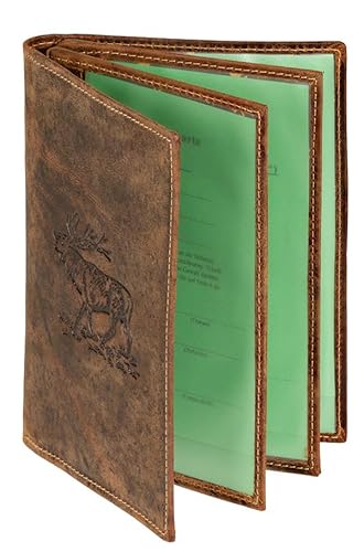 OUTDOORDINO Jagdscheinetui aus Leder mit Hirsch Motiv und 6 Fächern 12x16 cm | Etui für den Jagdschein Braun | Jagdschein Mappe als Geschenk für Jäger mit sechs Einsteckfächern OUTDOORDINO Jagdscheinetui aus Leder mit Hirsch Motiv und 6 Fächern 12x16 cm | Etui für den Jagdschein Braun | Jagdschein Mappe als Geschenk für Jäger mit sechs Einsteckfächern von OUTDOORDINO