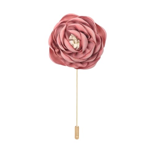 4 * 10CM 10 stücke Brennen Rand Gold Satin Blume Anstecknadel Abzeichen Blume Corsage Satin Blume/rose Anstecknadel Brosche Pin Für Frauen Braut von OUTFYT