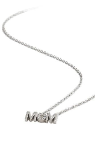 OUTLETISSIMO® Damen-Halskette mit Anhänger MOM mit Zirkonia – Geschenkidee Mutter Tochter Liebe ET253 von OUTLETISSIMO