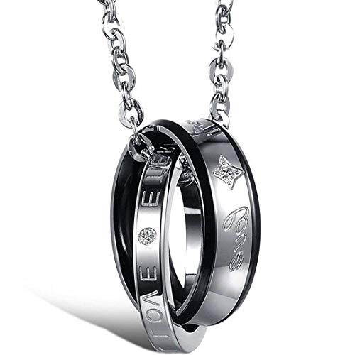 OUTLETISSIMO® Halskette aus Stahl für Verliebte Amanti SpoSATI FIDANZATI FOREVER LOVE ETERNAL DUE RING ET54 von OUTLETISSIMO