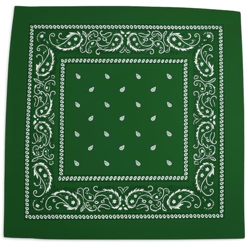 OUTLETISSIMO BANDANA GRÜN DARK 100% BAUMWOLLE PAISLEY PIRATA FAZZOLETTO SPORT CASCO von OUTLETISSIMO