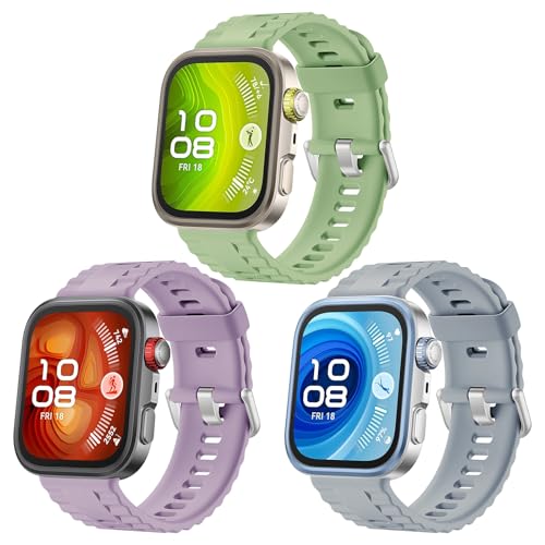 OUTPUTBT 3-Stück Original Armband für Huawei Watch FIT 4 Pro/FIT4/FIT 3 Armbänder Silikon Sport für Huawei Fit3/Fit4 für Herren Damen von OUTPUTBT