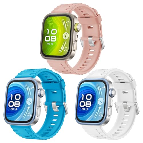 OUTPUTBT 3-Stück Original Armband für Huawei Watch FIT 4 Pro/FIT4/FIT 3 Armbänder Silikon Sport für Huawei Fit3/Fit4 für Herren Damen von OUTPUTBT