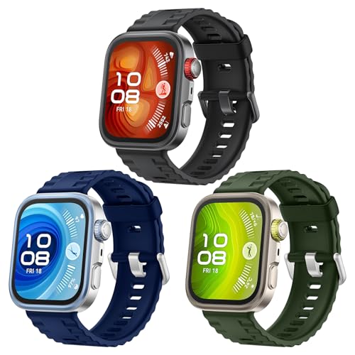 OUTPUTBT 3-Stück Original Armband für Huawei Watch FIT 4 Pro/FIT4/FIT 3 Armbänder Silikon Sport für Huawei Fit3/Fit4 für Herren Damen von OUTPUTBT