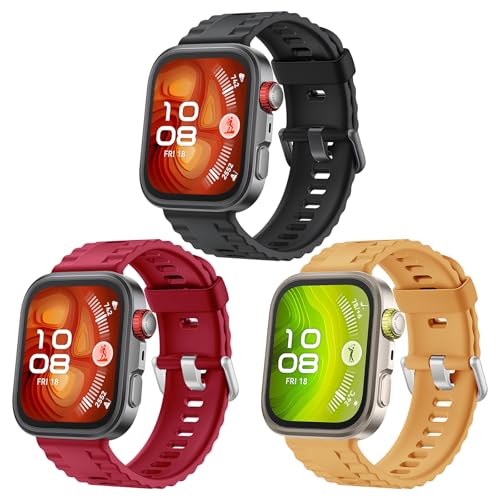 OUTPUTBT 3-Stück Original Armband für Huawei Watch FIT 4 Pro/FIT4/FIT 3 Armbänder Silikon Sport für Huawei Fit3/Fit4 für Herren Damen von OUTPUTBT