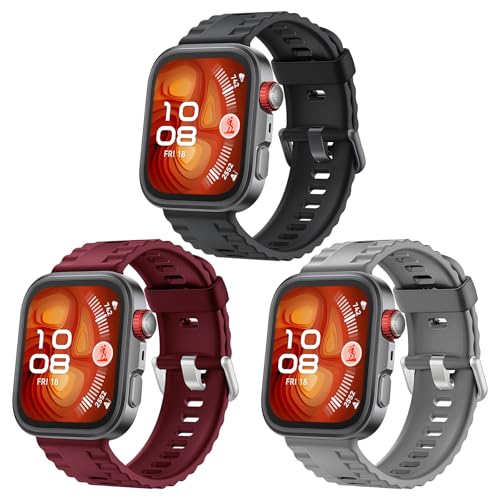 OUTPUTBT 3-Stück Original Armband für Huawei Watch FIT 4 Pro/FIT4/FIT 3 Armbänder Silikon Sport für Huawei Fit3/Fit4 für Herren Damen von OUTPUTBT