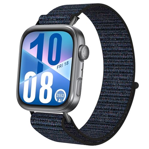 Armband mit Metall Adapter für HUAWEI Watch FIT 4/Fit4 Pro/Fit 3 Armbänder Nylon Geflecht Sport für HUAWEI Fit3/Fit4 für Herren Damen von OUTPUTBT