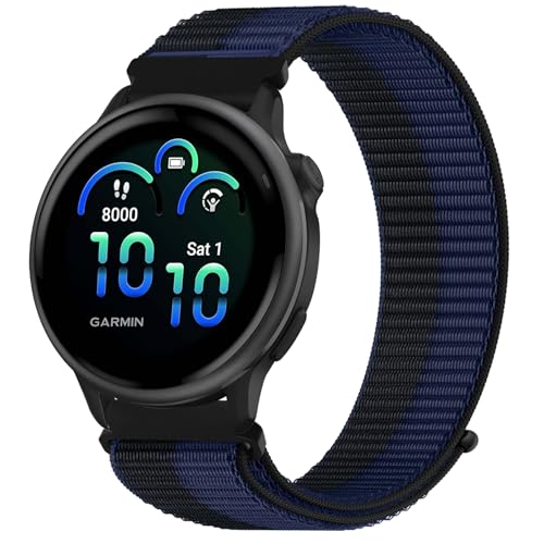 Nylon Armband 20mm für Garmin Forerunner 55/158/165/245/645 music/Vivoactive 6/5/3/Venu 2 Plus/Venu Sq/Sq music/Sq 2/Vivomove 3/HR/Style/Sport/Luxe Ersatzarmband für Damen Herren Nylon Armband 20mm für Garmin Forerunner 55/158/165/245/645 music/Vivoactive 6/5/3/Venu 2 Plus/Venu Sq/Sq music/Sq 2/Vivomove 3/HR/Style/Sport/Luxe Ersatzarmband für Damen Herren von OUTPUTBT