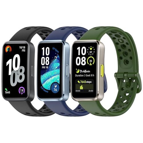 OUTPUTBT 3-Stück Weiches Silikon Armbänder Kompatible mit Huawei Band 10/9/8 Armband Sport Ersatzarmband für Damen Herren von OUTPUTBT