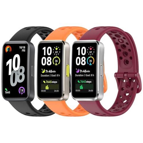 OUTPUTBT 3-Stück Weiches Silikon Armbänder Kompatible mit Huawei Band 10/9/8 Armband Sport Ersatzarmband für Damen Herren von OUTPUTBT