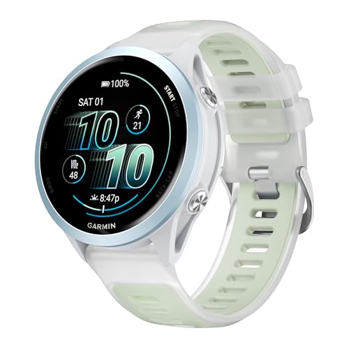 OUTPUTBT Armband 18mm Kompatibel mit Garmin Venu 3S/2S/Forerunner 265S/255S/Vívoactive 4S Sport Quick Release Ersatzarmband Silikon Transparent Original für Damen Herren von OUTPUTBT