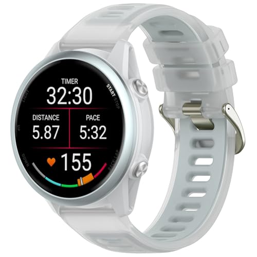 OUTPUTBT Armband 18mm Kompatibel mit Garmin Venu 3S/2S/Forerunner 265S/255S/Vívoactive 4S Sport Quick Release Ersatzarmband Silikon Transparent Original für Damen Herren von OUTPUTBT