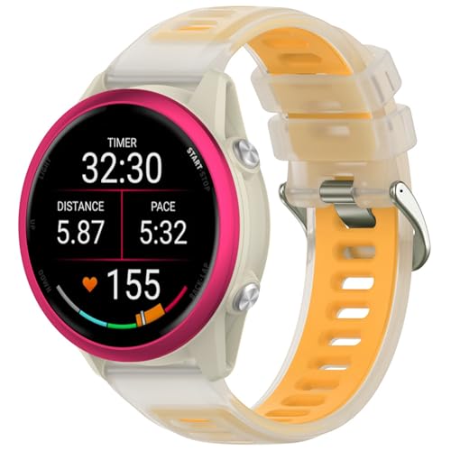 OUTPUTBT Armband 18mm Kompatibel mit Garmin Venu 3S/2S/Forerunner 265S/255S/Vívoactive 4S Sport Quick Release Ersatzarmband Silikon Transparent Original für Damen Herren von OUTPUTBT