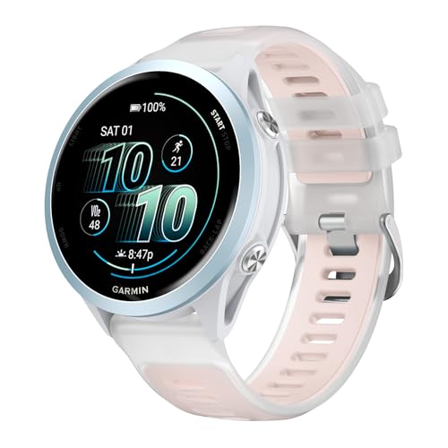 OUTPUTBT Armband 18mm Kompatibel mit Garmin Venu 3S/2S/Forerunner 265S/255S/Vívoactive 4S Sport Quick Release Ersatzarmband Silikon Transparent Original für Damen Herren von OUTPUTBT
