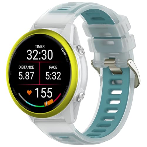 OUTPUTBT Armband 18mm Kompatibel mit Garmin Venu 3S/2S/Forerunner 265S/255S/Vívoactive 4S Sport Quick Release Ersatzarmband Silikon Transparent Original für Damen Herren von OUTPUTBT