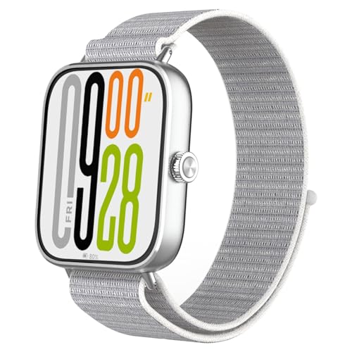 OUTPUTBT Armband mit Metall Verbinder für Redmi Watch 5/4 Armbänder Nylon Geflecht Sport für Xiaomi Smart Band 9 Pro/8 Pro für Damen Herren von OUTPUTBT