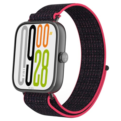 OUTPUTBT Armband mit Metall Verbinder für Redmi Watch 5/4 Armbänder Nylon Geflecht Sport für Xiaomi Smart Band 9 Pro/8 Pro für Damen Herren von OUTPUTBT