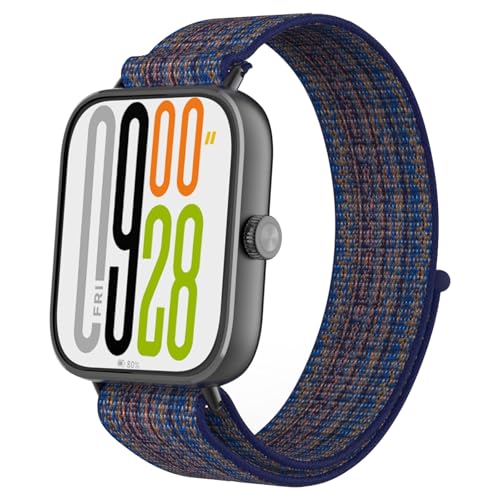 OUTPUTBT Armband mit Metall Verbinder für Redmi Watch 5/4 Armbänder Nylon Geflecht Sport für Xiaomi Smart Band 9 Pro/8 Pro für Damen Herren von OUTPUTBT