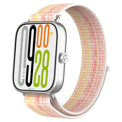 OUTPUTBT Armband mit Metall Verbinder für Redmi Watch 5/4 Armbänder Nylon Geflecht Sport für Xiaomi Smart Band 9 Pro/8 Pro für Damen Herren von OUTPUTBT