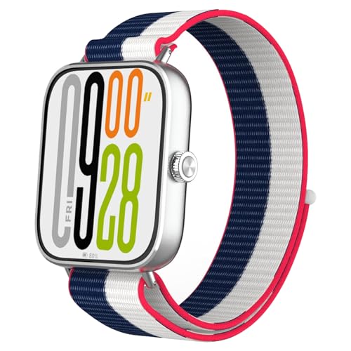 OUTPUTBT Armband mit Metall Verbinder für Redmi Watch 5/4 Armbänder Nylon Geflecht Sport für Xiaomi Smart Band 9 Pro/8 Pro für Damen Herren von OUTPUTBT
