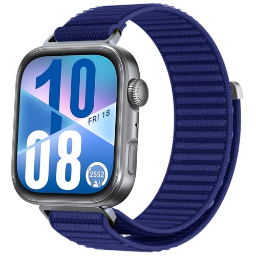 OUTPUTBT Nylon Armband mit für Huawei Watch Fit4 Pro/FIT 4/Fit 3 Armbänder Sport für Huawei Fit3/Fit4 Ersatzarmband für Herren Damen TiefSeeBlau von OUTPUTBT