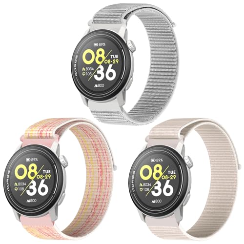 OUTPUTBT Nylon Uhrenarmbänder 22mm für Coros Pace 3/PACE Pro/Apex 2 Pro/Apex Pro/Apex 46mm Armband Elastisch Sport für Coros Vertix Ersatzarmband Damen Herren von OUTPUTBT