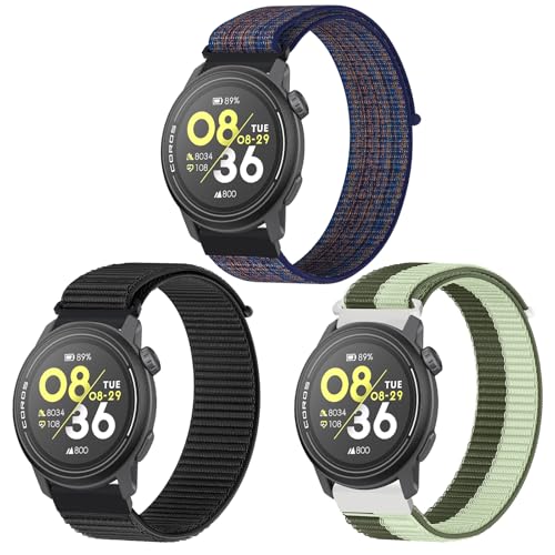 OUTPUTBT Nylon Uhrenarmbänder 22mm für Coros Pace 3/PACE Pro/Apex 2 Pro/Apex Pro/Apex 46mm Armband Elastisch Sport für Coros Vertix Ersatzarmband Damen Herren von OUTPUTBT