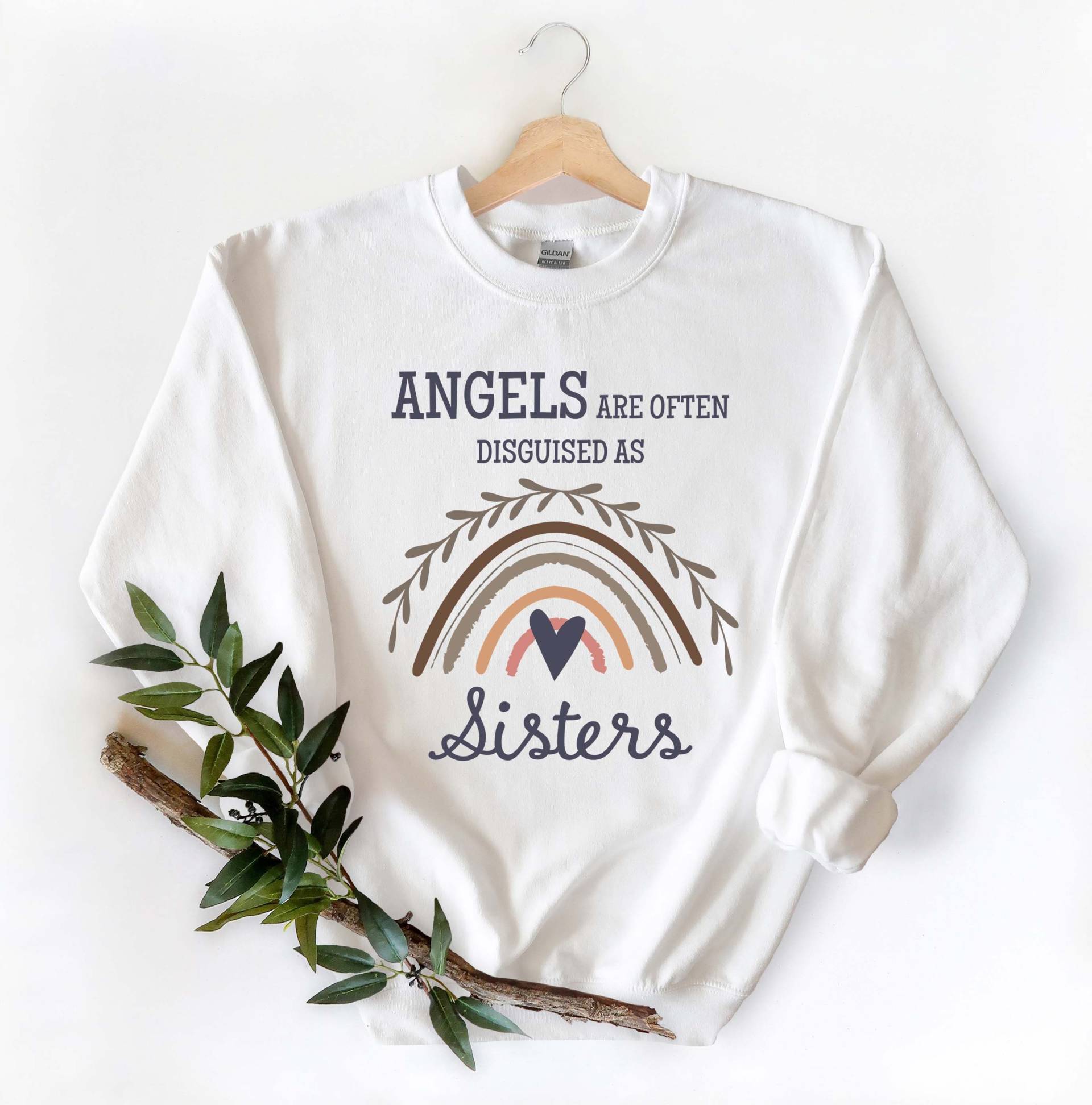 Schwester Geschenk, Sweatshirt, Muttertagsgeschenk Für Schwester, Engel Sind Oft Als Schwestern Getarnt, Geburtstag, Weihnachtsgeschenk von OUToftheBOXGiftShop