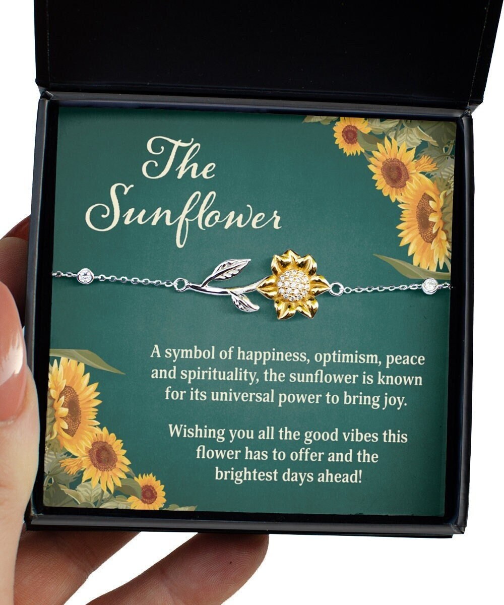 Sonnenblume Schmuck, Armband, Ermutigung Geschenk, Inspiration Geschenke, Geschenk Für Freundin Frau, Abschlussgeschenk Sie, Gute Stimmung von OUToftheBOXGiftShop