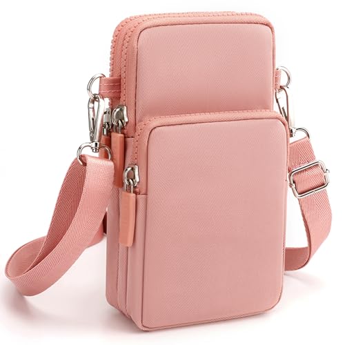 OUYIWEIMAOYI Handytasche, Mini-Umhängetasche, Handy-Tasche für Damen mit Kopfhöreranschluss, verstellbarer und abnehmbarer Schultergurt, für Shopping, Alltag, Pink OUYIWEIMAOYI Handytasche, Mini-Umhängetasche, Handy-Tasche für Damen mit Kopfhöreranschluss, verstellbarer und abnehmbarer Schultergurt, für Shopping, Alltag, Pink von OUYIWEIMAOYI