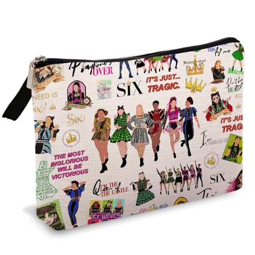 OUZ Broadway Merchandise, Geschenk für Musiktheaterliebhaber, sechs Königin, Musikgeschenk für Frauen, Mädchen, Schwester, Geburtstag, Abschlussfeier, Make-up-Tasche, modisch von OUZ