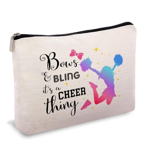 OUZ Cheer Stuff Cheerleader-Geschenk, Cheer Make-up-Tasche, lustige Cheerleader-Geschenke, Kosmetiktasche, Geschenke für Mädchen, Frauen, Make-up-Organizer, Reißverschlusstasche, Cheer von OUZ