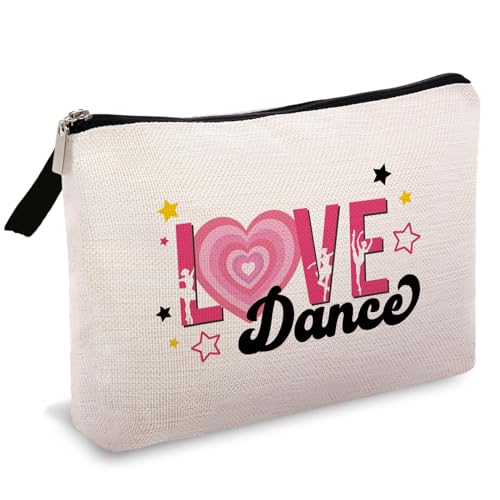 OUZ Make-up-Tasche für Tanzliebhaber, Balletttänzerin, elegante Tänzerin, inspirierende Geschenke für Kulturbeutel, Reißverschluss-Tasche für Frauen, Mädchen, Tanzteam, Dancer-01, modisch von OUZ