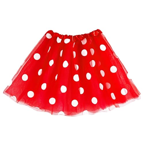 1 Stück Red Polka Dot -Rock, Klassischer Modeprinzessinrock, Mädchen Tutu, Performance -Kostüm -Requisiten, Urlaubspartykostüme von OVDGWC