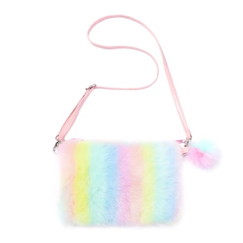 OVDGWC 1 Farbenfrohe Plüsch -Umhängetasche, Kinderhandtasche, Kreativer Süßer Plüschbeutel, Verstellbare Plüschbeutel, Mädchen Gestreifte Mesengüsse OVDGWC 1 Farbenfrohe Plüsch -Umhängetasche, Kinderhandtasche, Kreativer Süßer Plüschbeutel, Verstellbare Plüschbeutel, Mädchen Gestreifte Mesengüsse von OVDGWC