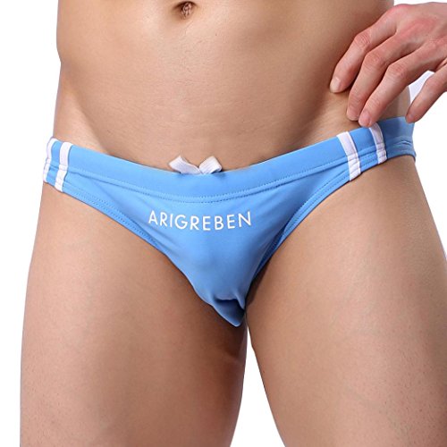 OVERDOSE Herren Shorts Badehose Triangel Schnelltrocknend Beach Surfing Running Schwimmhose Badeshorts Sporthose Bademode Strandhosen Strandshorts Boxershorts (A-Blue,S) von OVERDOSE