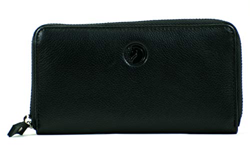 OVERDOSE Women's Leather Signature Clutch Wallet, Smartphone Wristlet, Handbags Clutch Wallet, Multi Card Slot, Wallet Purse, Checkbook Wallet - Brown Nappa Leather Wallet von OVERDOSE