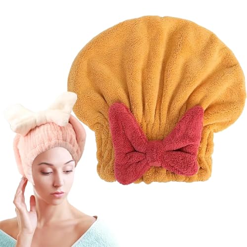 OVERJLDW Neues super saugfähiges Haartuch für nasses Haar, Mikrofaser-Handtuchhaube, weiche saugfähige, schnell trocknende Haube, koreanische Duschhaube mit Schleife, für Mädchen und Frauen OVERJLDW Neues super saugfähiges Haartuch für nasses Haar, Mikrofaser-Handtuchhaube, weiche saugfähige, schnell trocknende Haube, koreanische Duschhaube mit Schleife, für Mädchen und Frauen von OVERJLDW