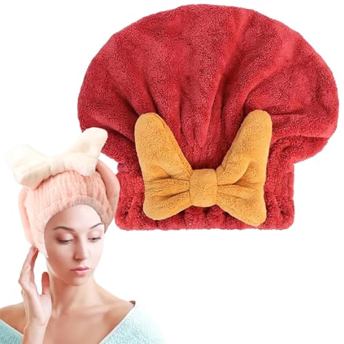 OVERJLDW Neues super saugfähiges Haartuch für nasses Haar, Mikrofaser-Handtuchhaube, weiche saugfähige, schnell trocknende Haube, koreanische Duschhaube mit Schleife, für Mädchen und Frauen OVERJLDW Neues super saugfähiges Haartuch für nasses Haar, Mikrofaser-Handtuchhaube, weiche saugfähige, schnell trocknende Haube, koreanische Duschhaube mit Schleife, für Mädchen und Frauen von OVERJLDW