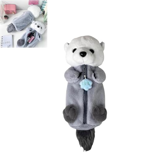 OVERJLDW Otter-Federmäppchen, Plüschtier-Schreibwarentasche, Plüsch-Seeotter-Federmäppchen, kreative Tier-Cartoon-Aufbewahrungstasche mit großem Fassungsvermögen, für Schule, Büro und Zuhause OVERJLDW Otter-Federmäppchen, Plüschtier-Schreibwarentasche, Plüsch-Seeotter-Federmäppchen, kreative Tier-Cartoon-Aufbewahrungstasche mit großem Fassungsvermögen, für Schule, Büro und Zuhause von OVERJLDW