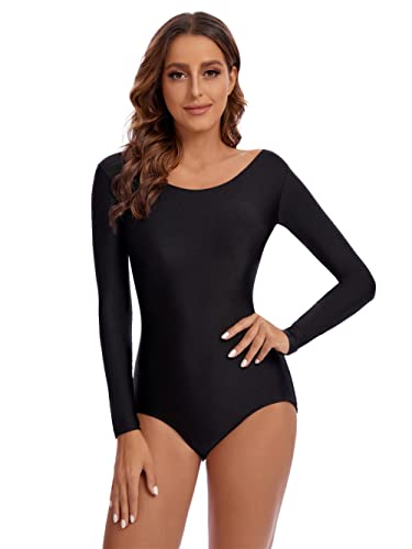 OVIGILY Damen Langarm Trikot Ballett Tanzkostüme - Schwarz - XXX-Large OVIGILY Damen Langarm Trikot Ballett Tanzkostüme - Schwarz - XXX-Large von OVIGILY