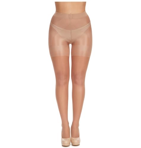 OVISSA Damen Hohe Taille Bauchweg Shaping Strumpfhose 40DEN 1 & 2er Pack I Kompression Neutral & Schwarz Bauchweg Top Strumpfhose für Frauen I Kontur Bauch Bein Abnehmen Po Push Up Brasilien Effekt I von OVISSA