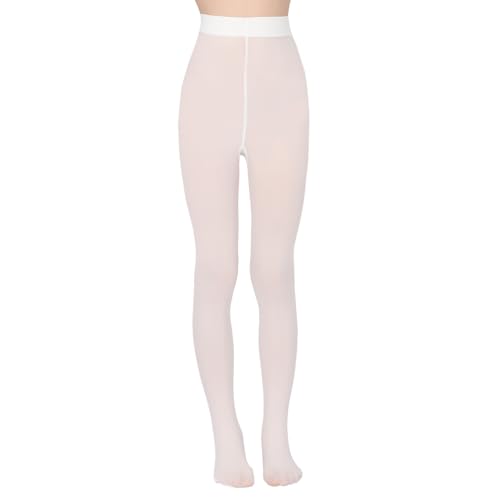 OVISSA Mädchen Ballettstrumpfhose Uni 40 DEN – Weich, Dehnbar & Strapazierfähig Weiß 104-122 cm von OVISSA