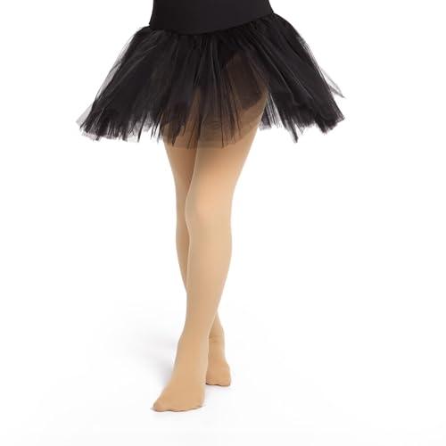 OVISSA Mädchen Ballettstrumpfhose mit Loch 60 DEN Stark Weich Elastisch für Tanz & Gymnastik Pfirsich M von OVISSA